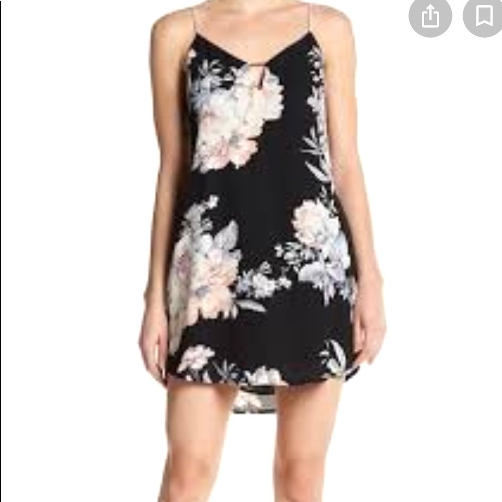 KENDALL & KYLIE summer floral black shift dress XS